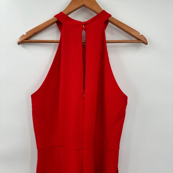 JULIA JORDAN Red Halter Wide-Leg Jumpsuit // 8 - Picture 8 of 12